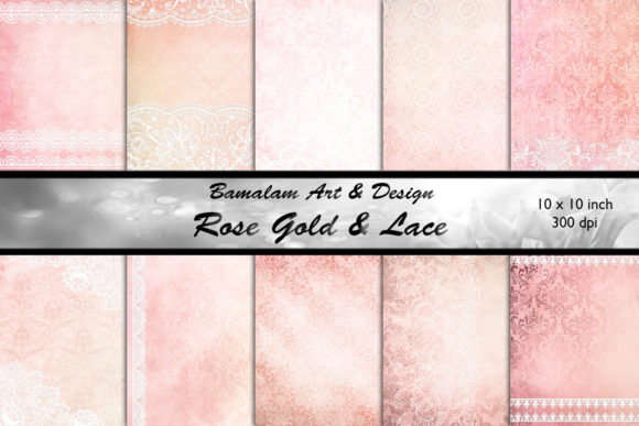 10 Rose Gold & Lace Backgrounds for Timeless Projects