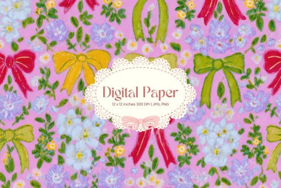 Bow Ribbon Pattern Backgrounds Paper_72 for Designers