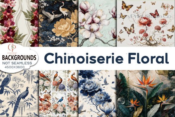 Chinoiserie Floral Backgrounds: Elevate Your Creative Projects