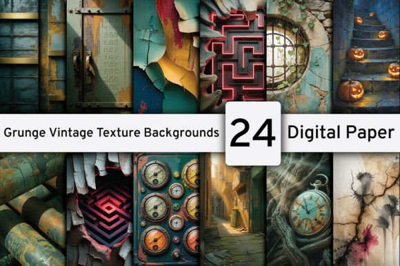 Grunge Vintage Texture Backgrounds: Your Digital Paper Bundle for Authentic Design