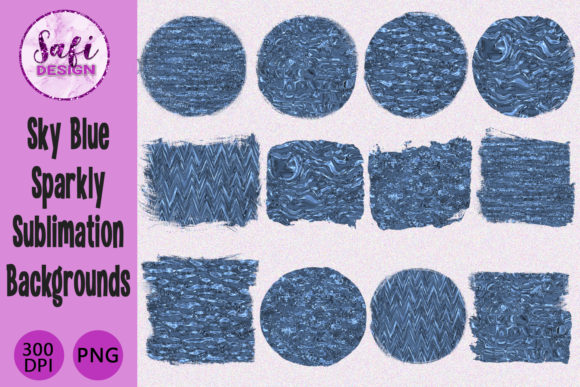 Sky Blue Sparkly Sublimation Backgrounds