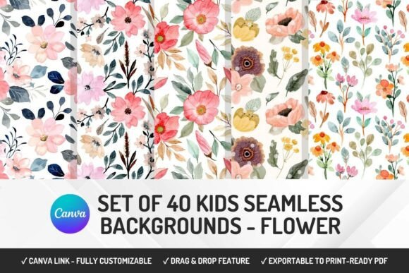 Transform Your Designs: 40 Seamless Flower Backgrounds