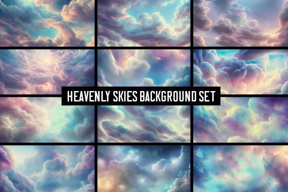 Transform Your Designs with 12 Heavenly Skies Backgrounds