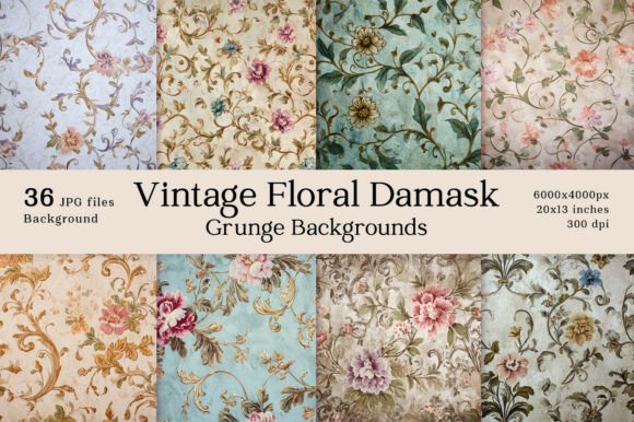 Unlocking Nostalgia: The Allure of Vintage Floral Damask Grunge Backgrounds